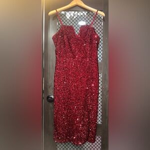 SHEIN Red Sequin Dress